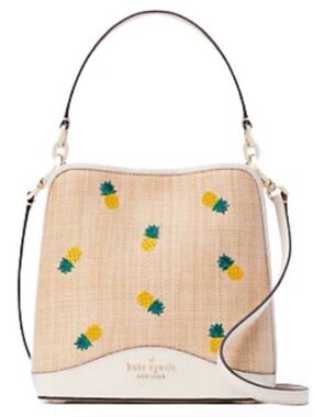 Kate Spade Darcy Pineapple Embroidered Bucket Bag Crossbody 🍍